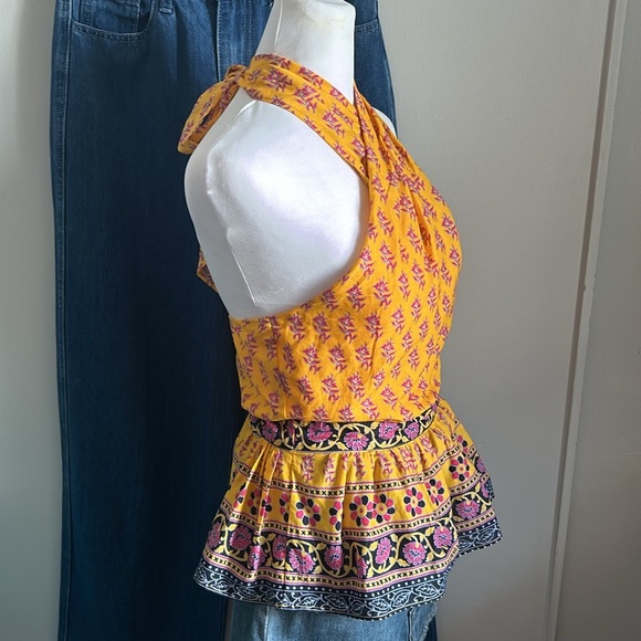 New - J. Crew Halter Peplum Top in Tribal Print - Picture 2 of 6